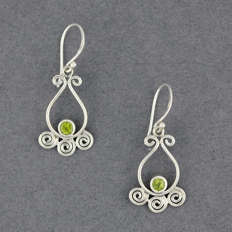 Peridot Spiral Earrings