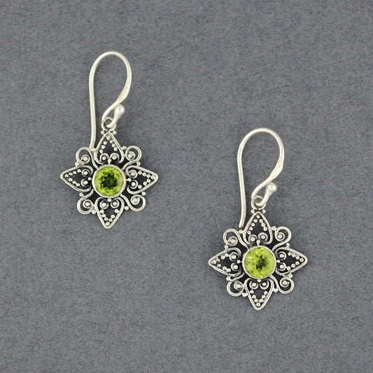 Peridot Flower Earrings