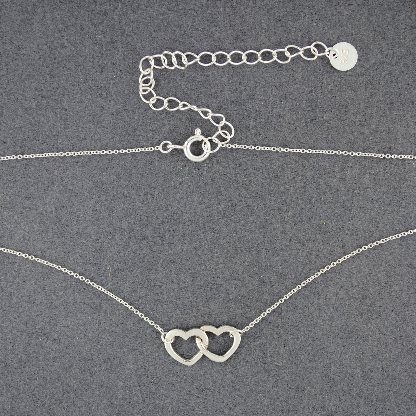 Sterling Silver Two Hearts Necklace