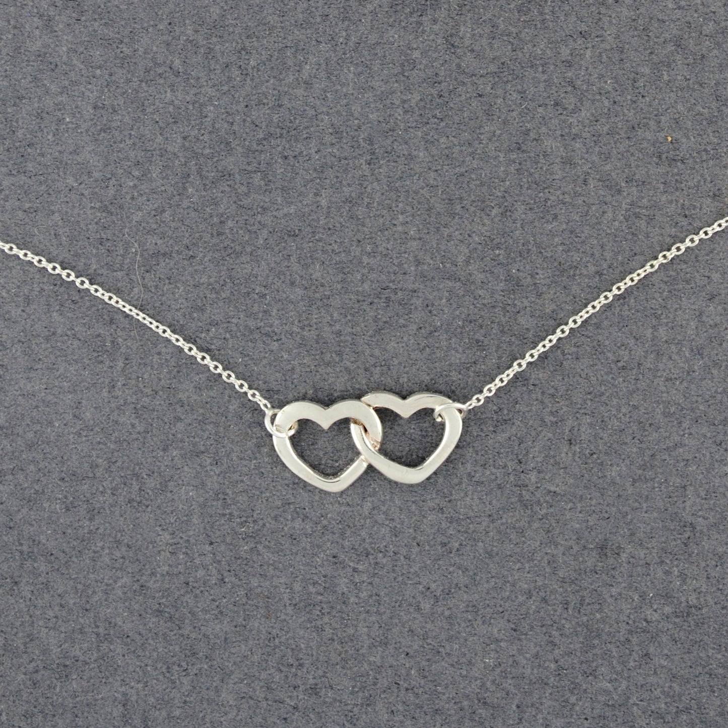 Sterling Silver Two Hearts Necklace