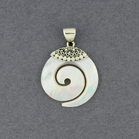 Mother of Pearl Pointed Spiral Pendant