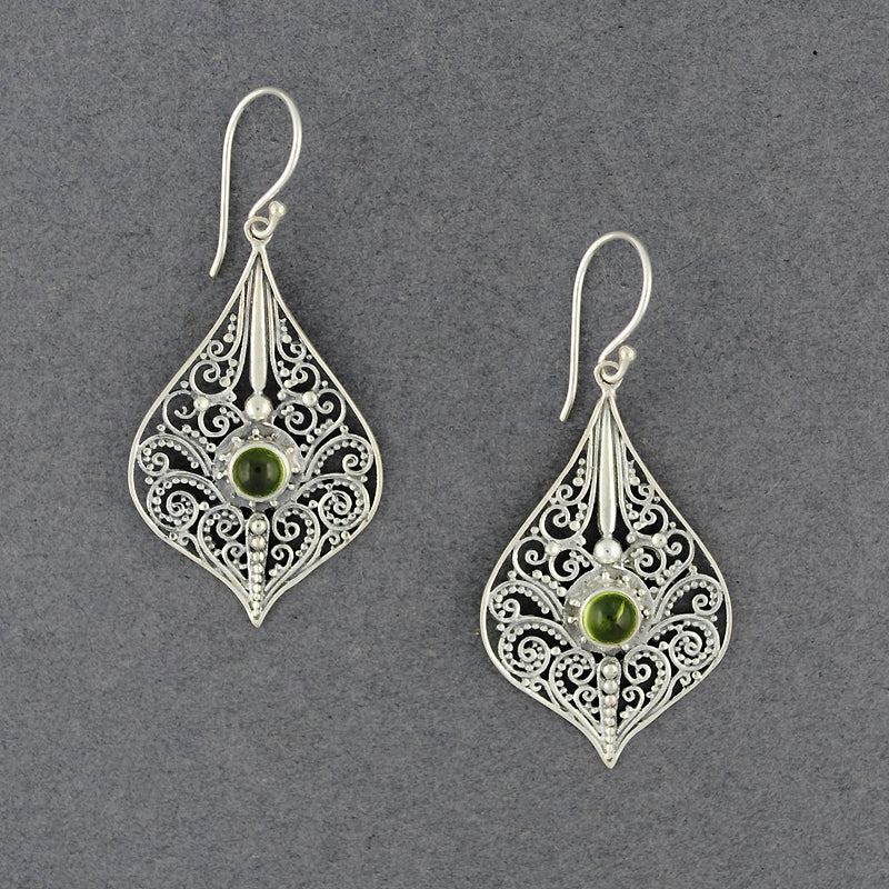 Peridot Ornate Drop Earrings