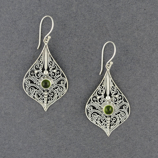 Peridot Ornate Drop Earrings