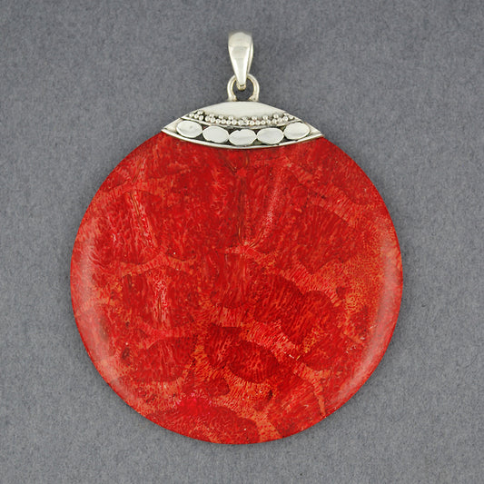 Coral Jumbo Circle Pendant