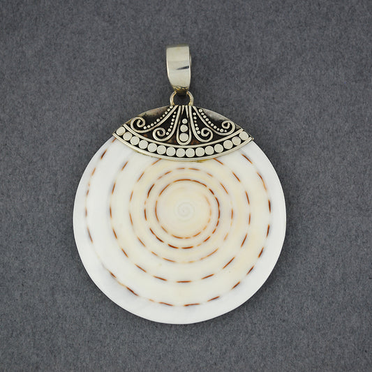 Cone Shell Dots & Spirals Pendant