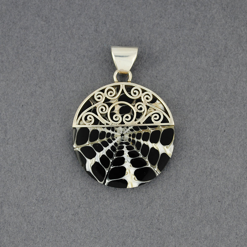 Mosaic Black & White Swirl Pendant