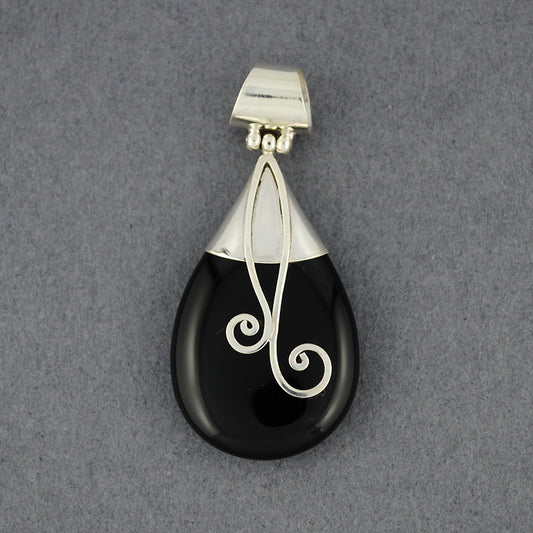 Onyx Teardrop Spirals Pendant