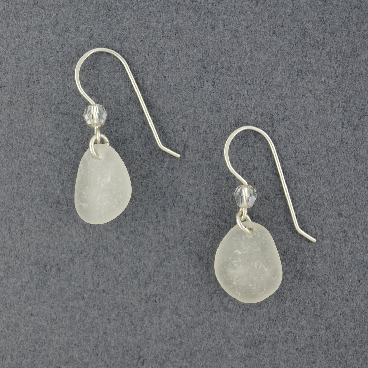 Sterling Silver White Sea Glass Dangle