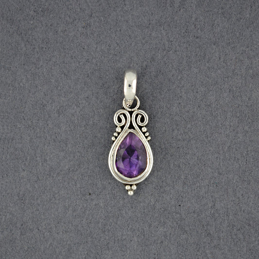 Amethyst Simple Teardrop Pendant