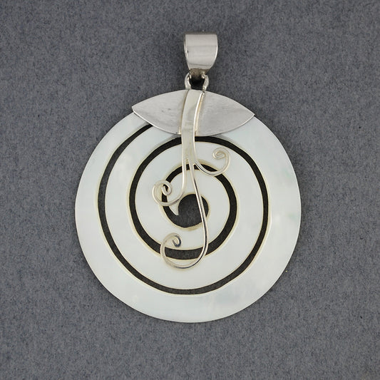 Mother of Pearl Spiral and Swirl Pendant