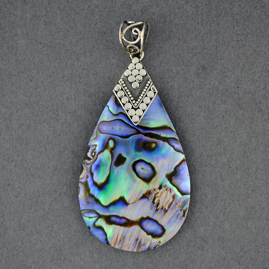 Abalone Large Dotted Teardrop Pendant