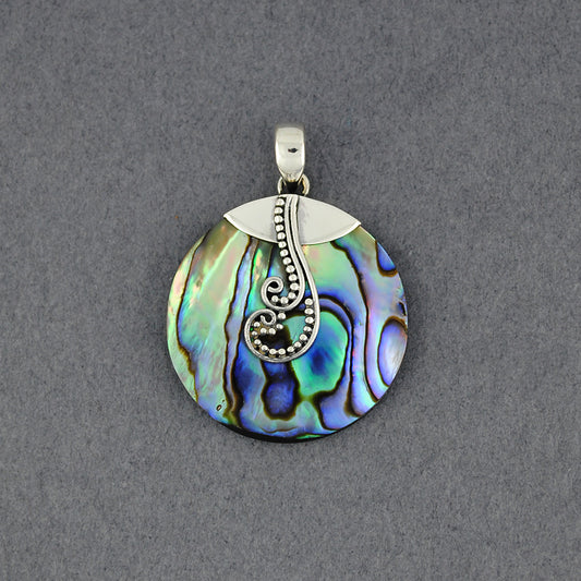 Abalone Dotted Spirals Pendant