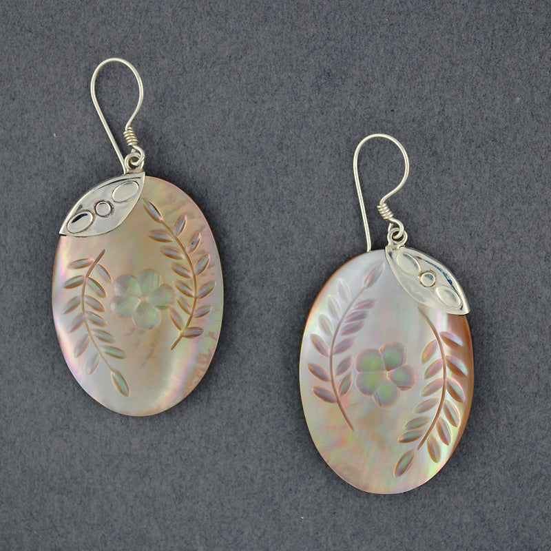 Embossed Mother of Pearl Earrings