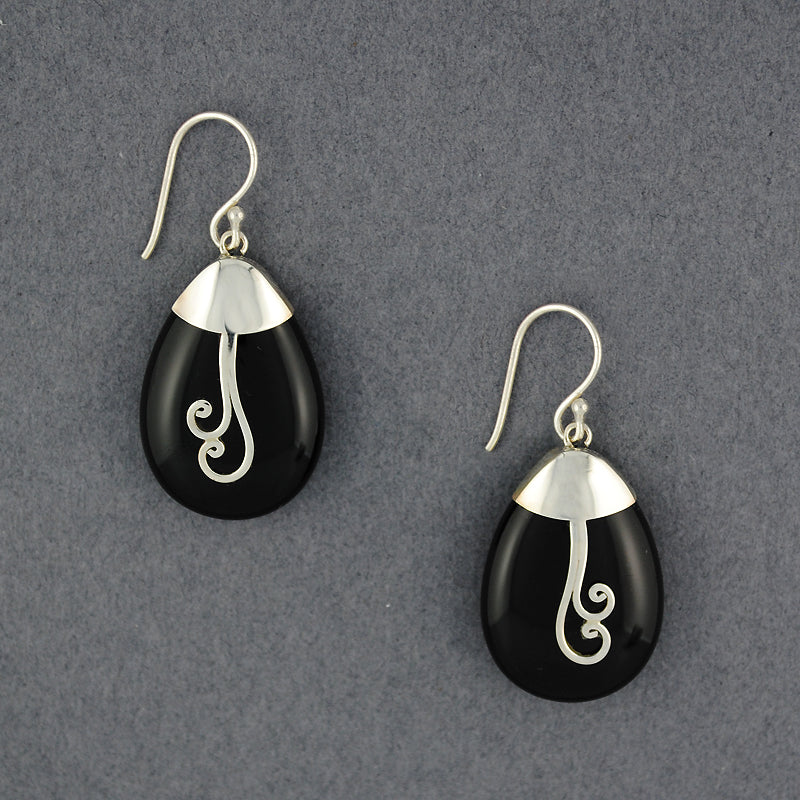 Onyx Spiral Earrings