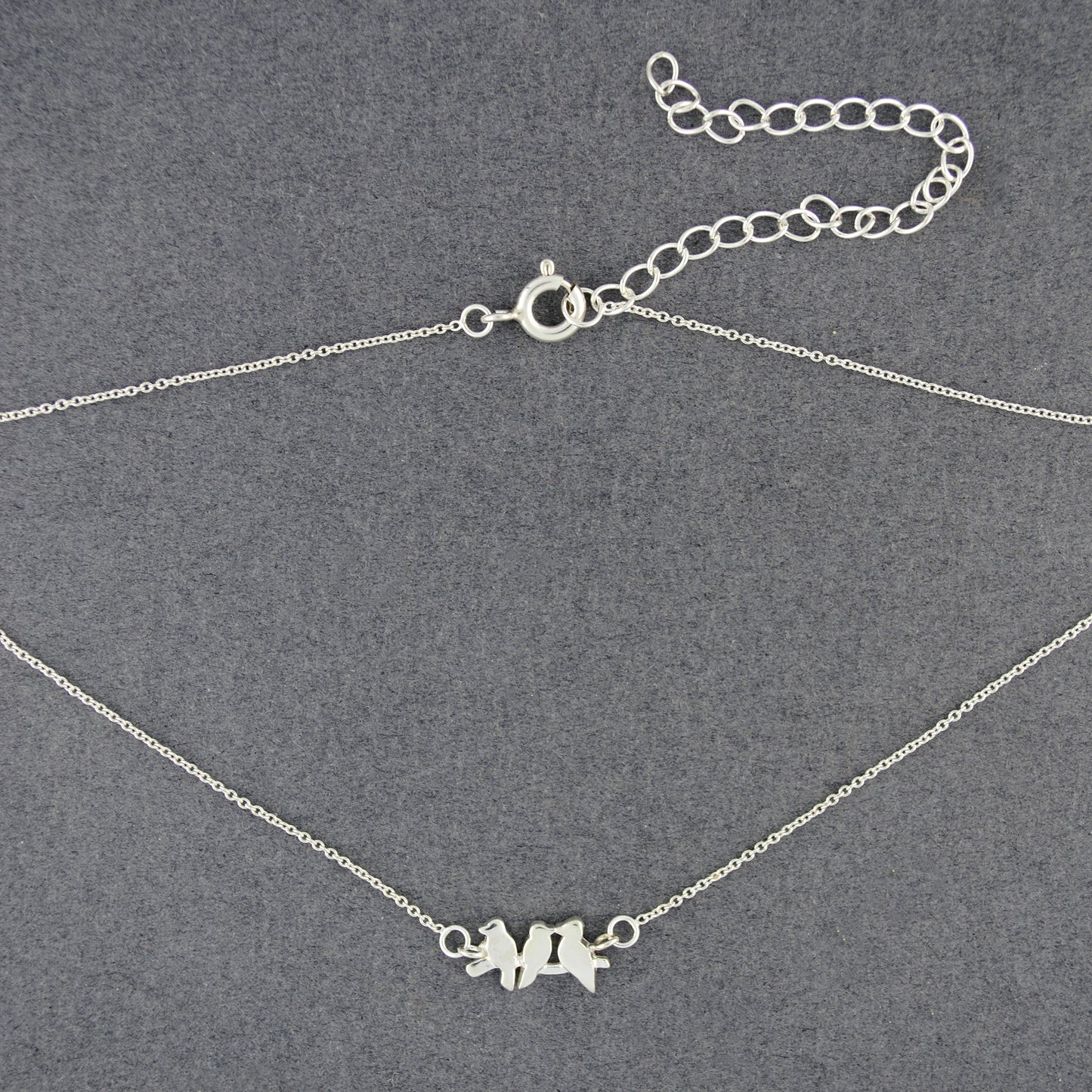 Sterling Silver 3 Little Birds Necklace