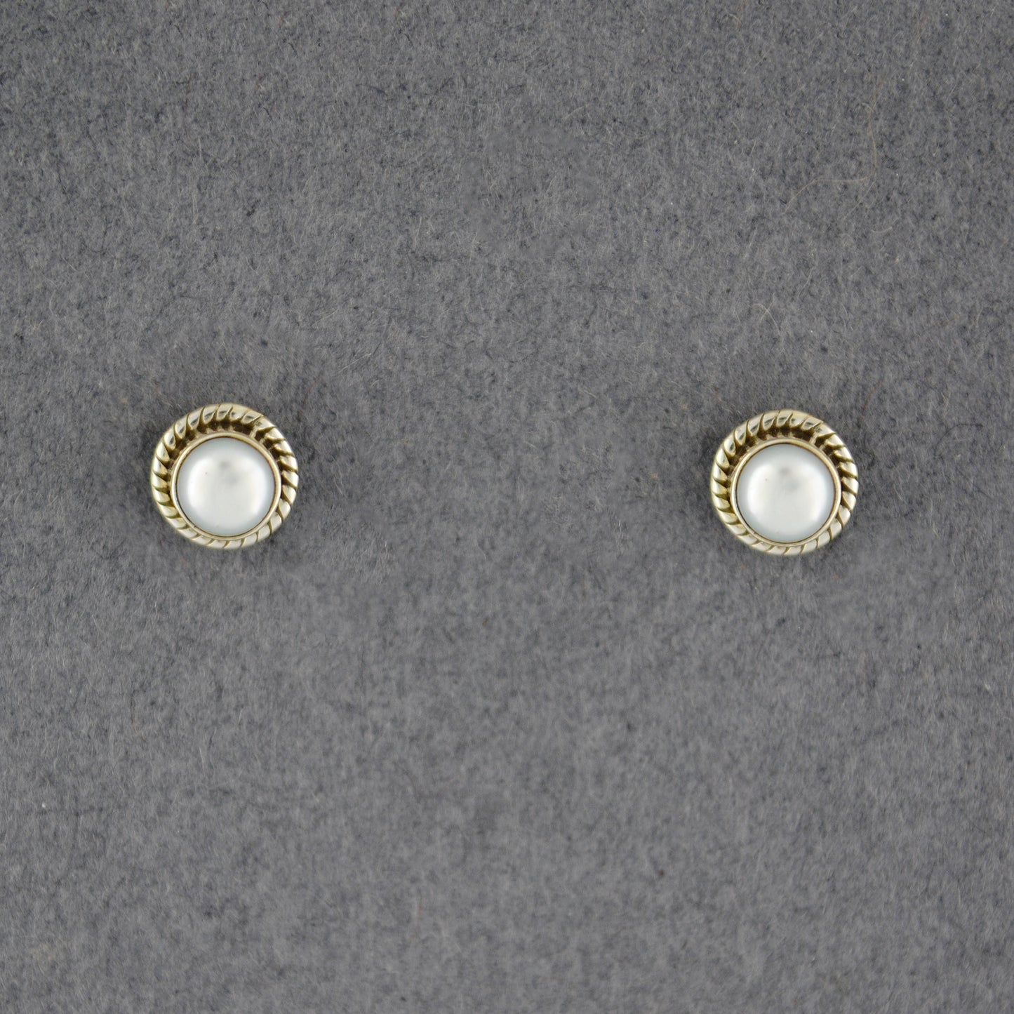 Sterling Silver Pearl Stud Earrings