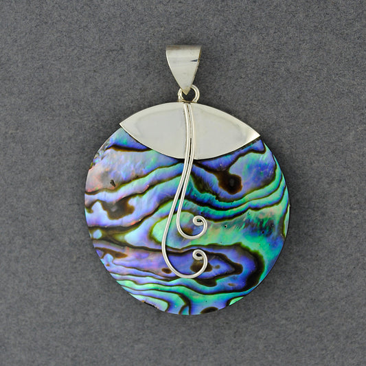 Abalone Circle and Spirals Pendant