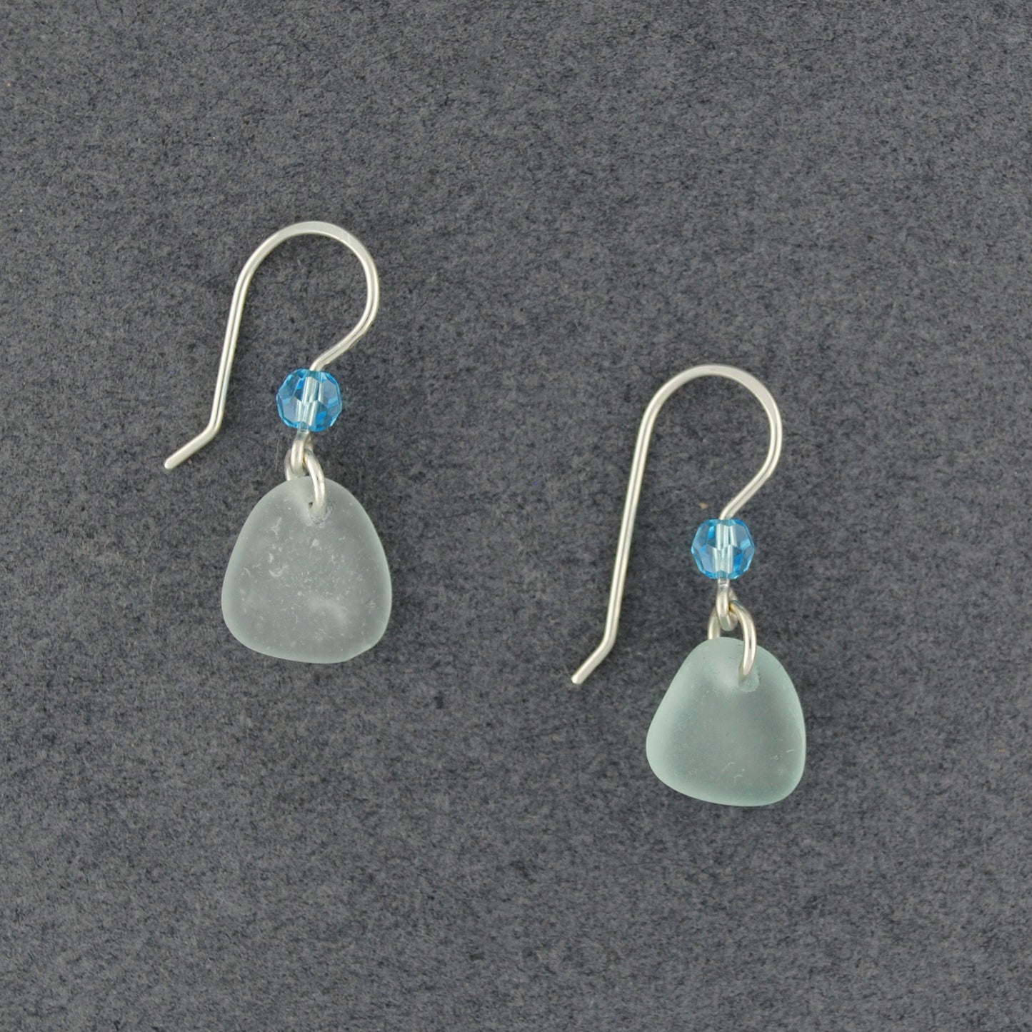 Sterling Silver Light Aqua Sea Glass Dangle