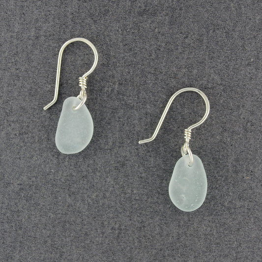 Sterling Silver Light Aqua Sea Glass Dangle