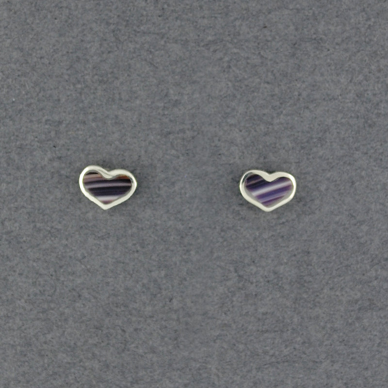 Wampum Small Heart Post Earring