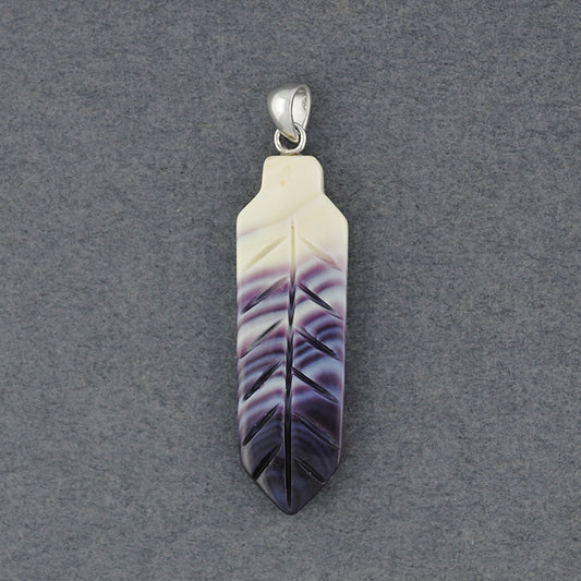 Wampum Square Feather Pendant