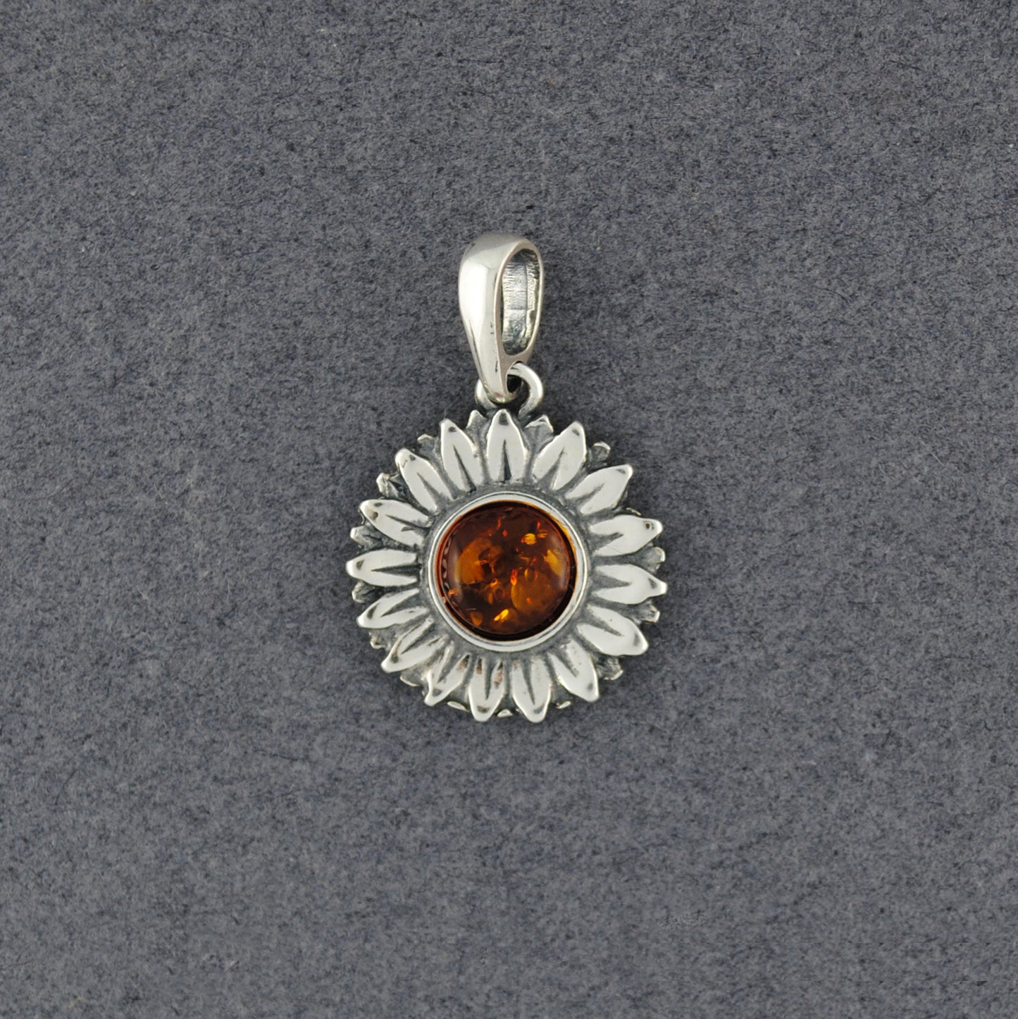 Amber Sunflower Pendant