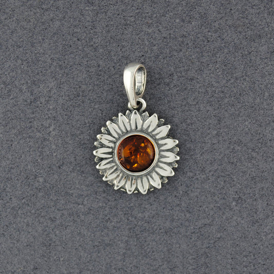 Amber Sunflower Pendant