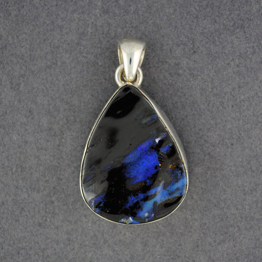 Sterling Silver Boulder Opal Teardrop Pendant