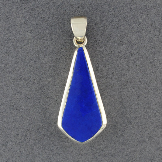 Sterling Silver Lapis Long Pointed Drop Pendant