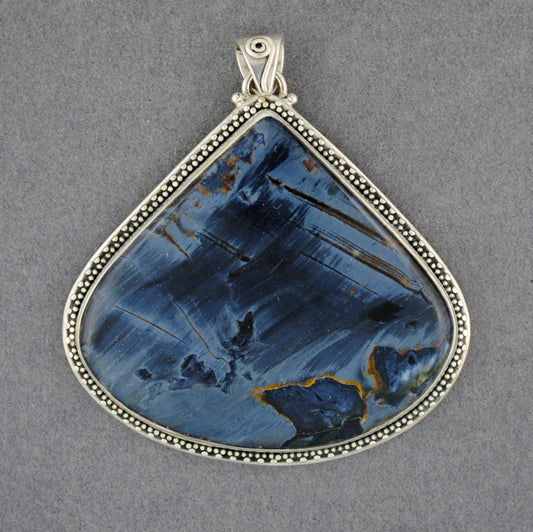 Sterling Silver Pietersite Jumbo Teardrop Pendant