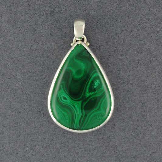 Sterling Silver Malachite Teardrop Pendant