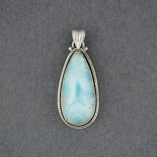 Sterling Silver Larimar Small Teardrop Pendant