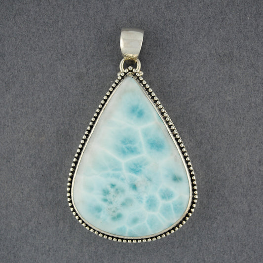 Sterling Silver Larimar Large Teardrop Pendant