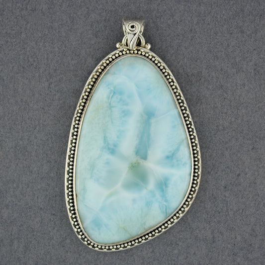 Sterling Silver Larimar Jumbo Teardrop Pendant