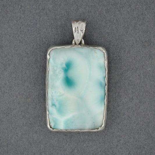 Sterling Silver Larimar Rectangle Pendant
