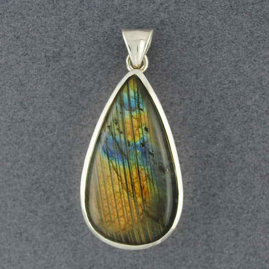 Sterling Silver Labradorite Medium Teardrop Pendant