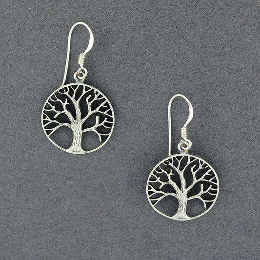 Sterling Silver Detailed Tree of Life Earrings
