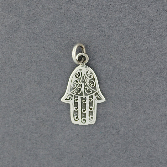 Sterling Silver Detailed Hamsa Pendant