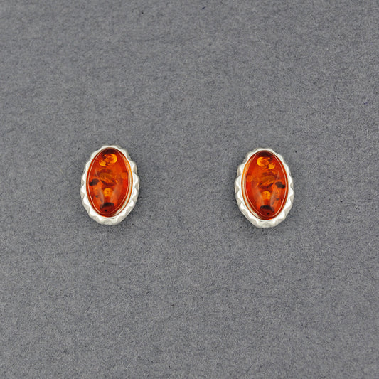 Amber Oval Post Earring