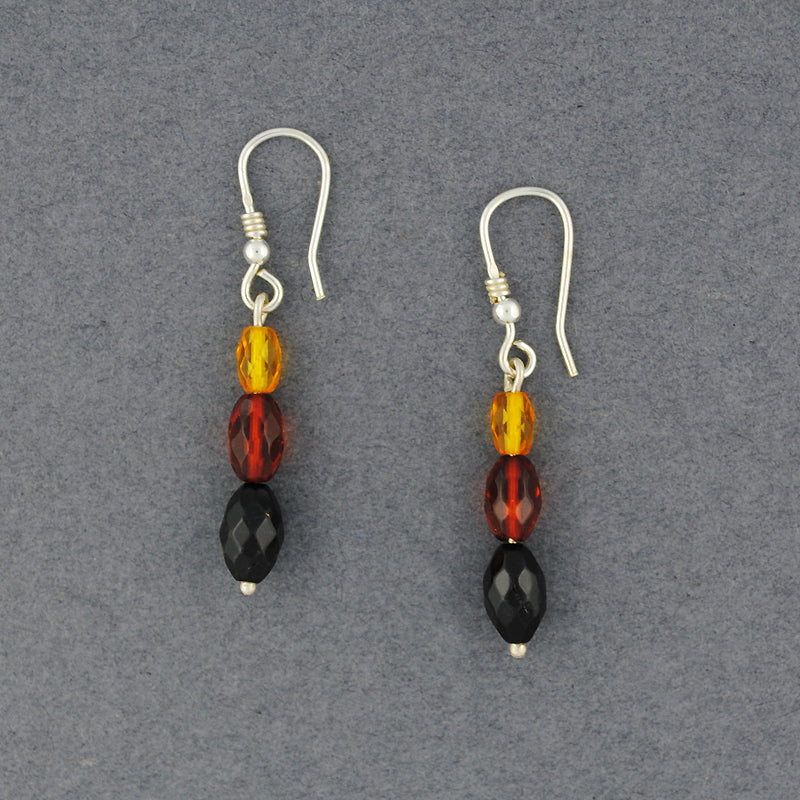 Amber Faceted Bead Earrings