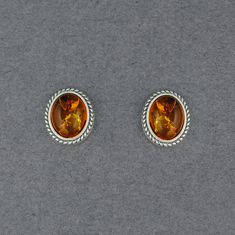 Amber Large Oval Post Earring