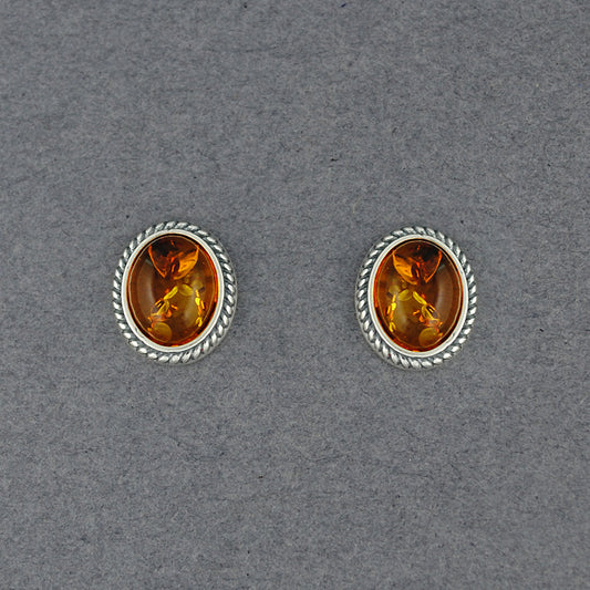 Amber Large Oval Post Earring