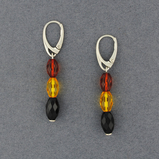 Amber Oval Beaded Earrings