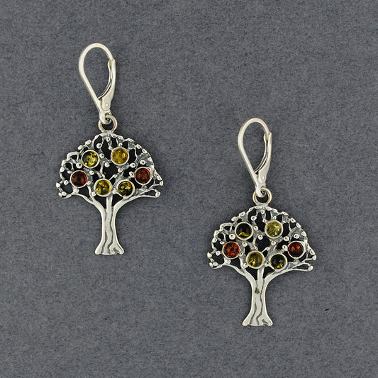 Amber Tree of Life Earrings