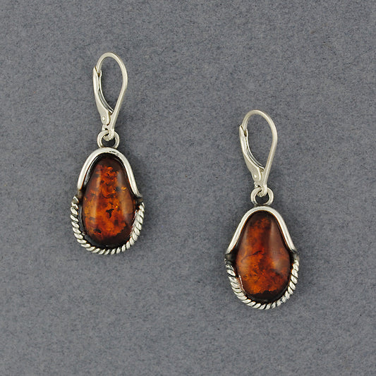 Amber Teardrop with Detailed Border Earrings
