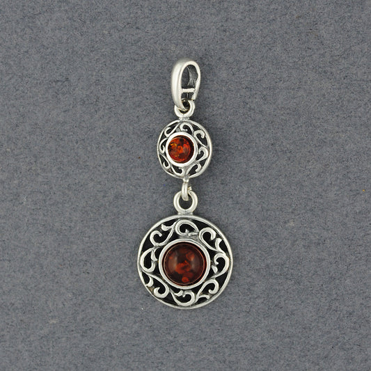 Amber Detailed Circles Pendant