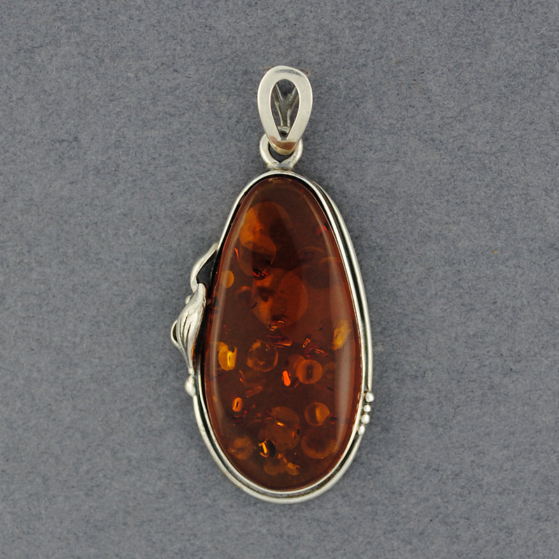 Amber Long Teardrop Pendant