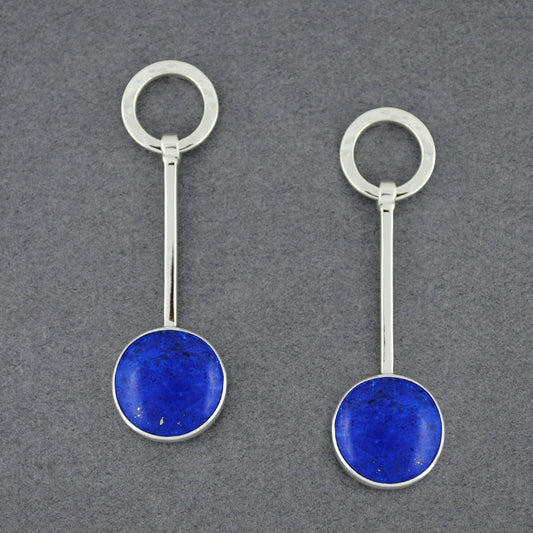 Hammered Trapezoid Lapis Earrings