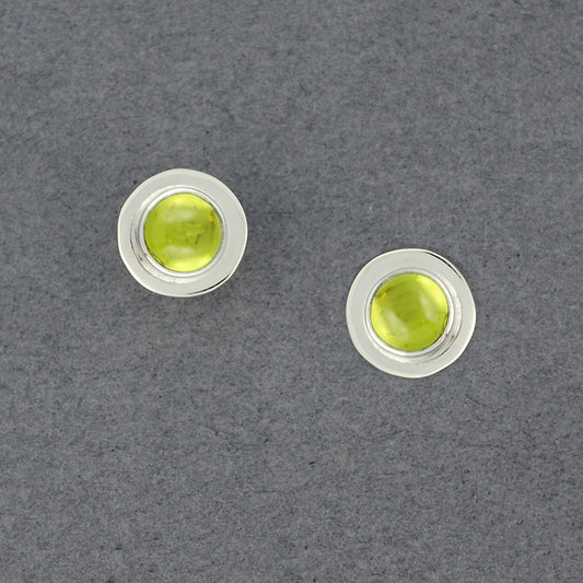 Round Peridot Post Earrings