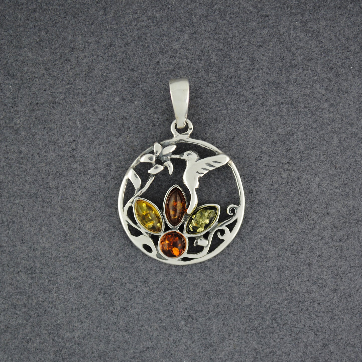 Multi Amber Hummingbird Pendant